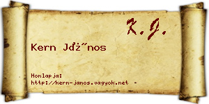 Kern János névjegykártya